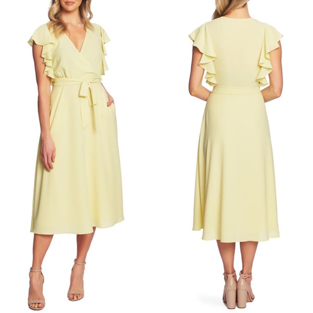 1 State NWT Flounce Sleeve Belted Pockets Dress‎ 0